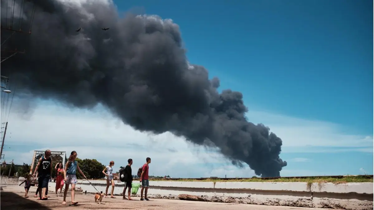 Incendio en la Base de Supertanqueros de Matanzas. MIRIEL SANTANA/FACEBOOK